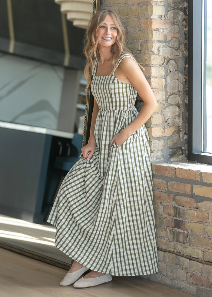 Marquee Sweet Pea Gingham Maxi Dress FF Dresses