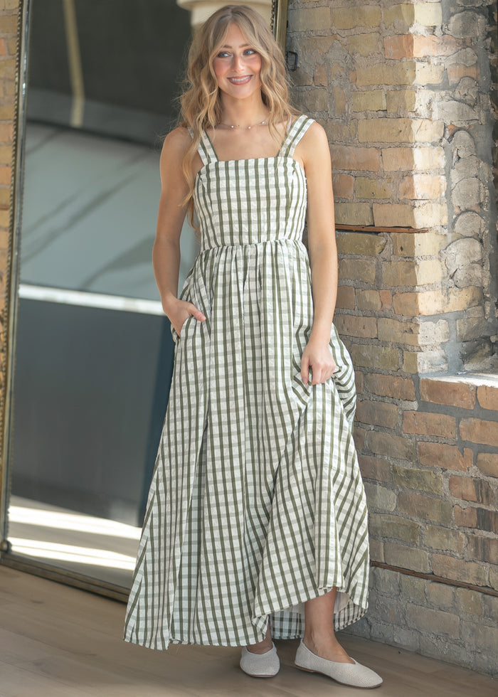 Marquee Sweet Pea Gingham Maxi Dress FF Dresses
