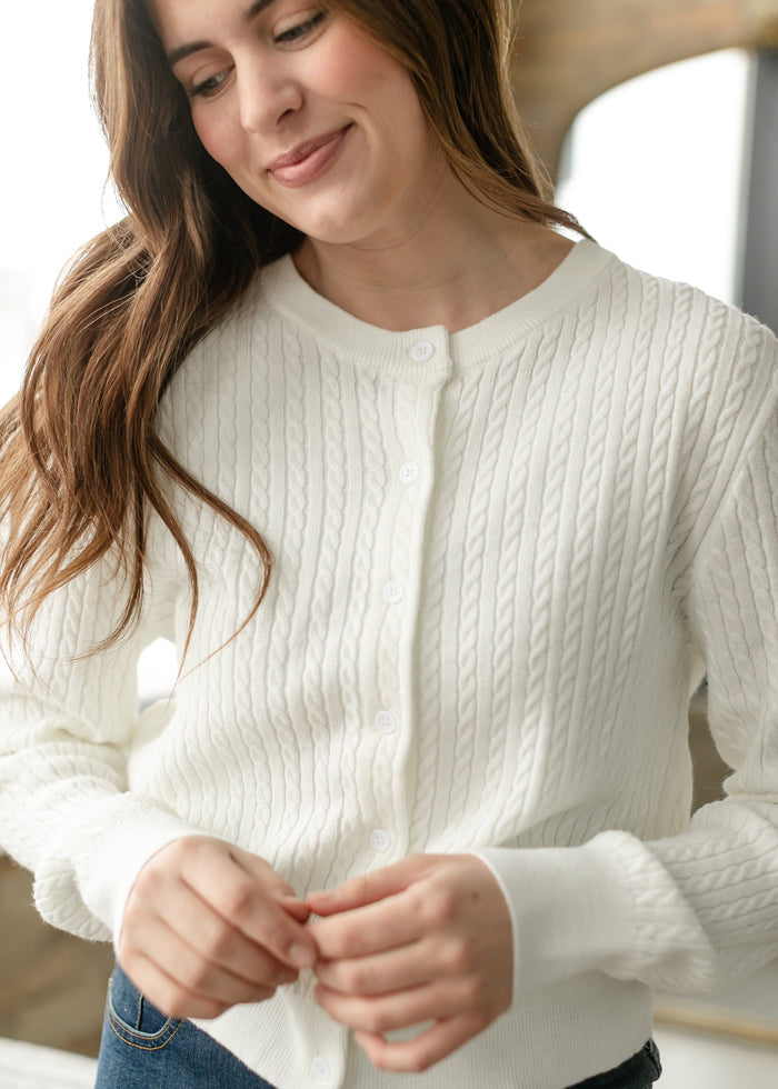 Mason White Button Up Cardigan IC Layering Essentials
