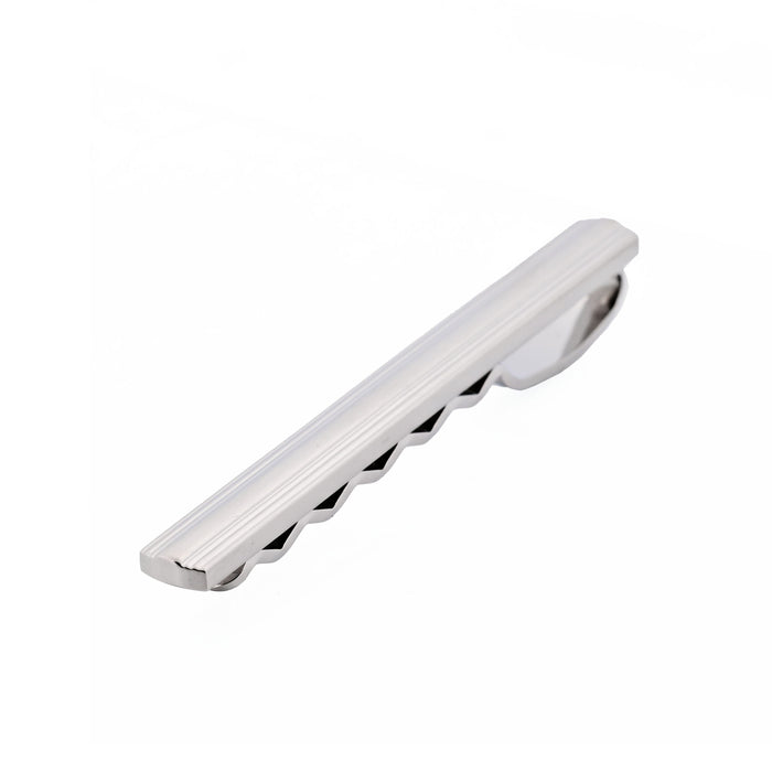 Matt Rhodium Tie Slide