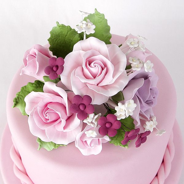Medium Garden Rose Toppers - Pink