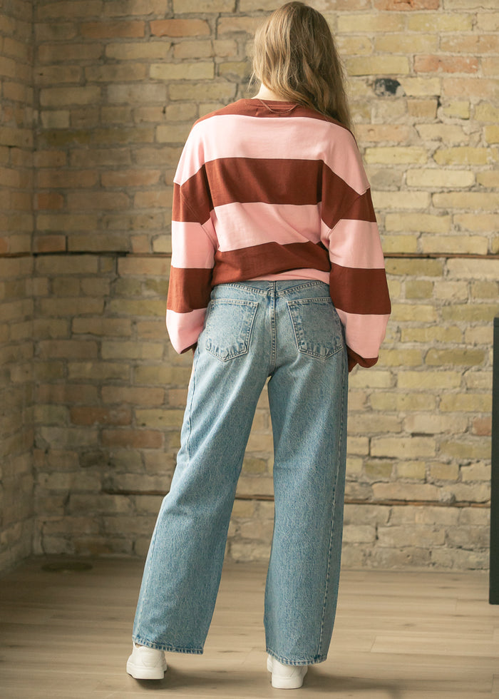 Medium Wash Barrel Jeans FF Pants