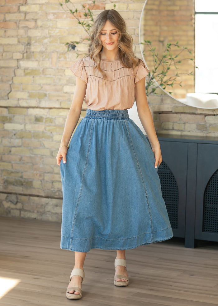Denim A-Line Maxi Skirt IC Skirts