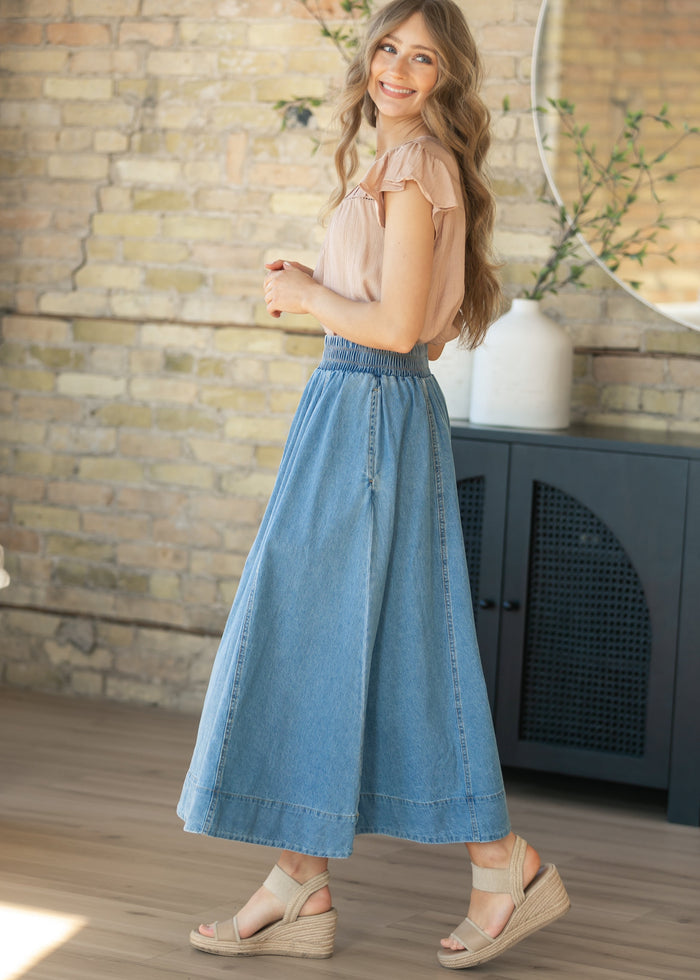 Denim A-Line Maxi Skirt IC Skirts
