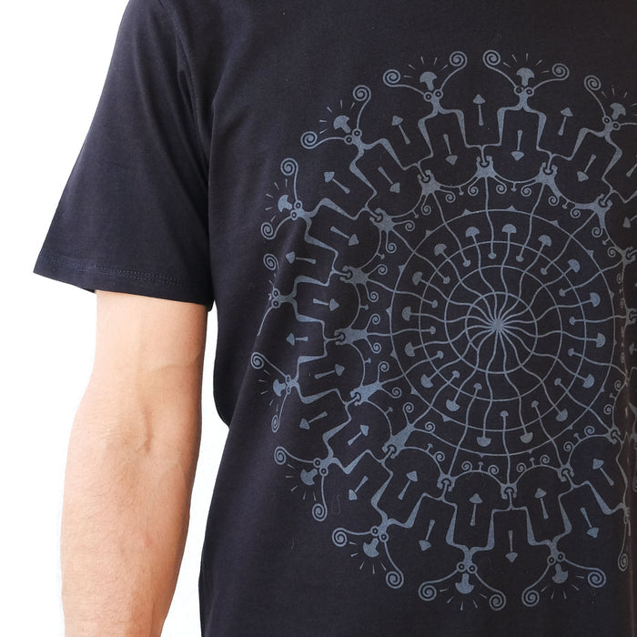 Men's Psychedelic Mushroom Mandala T-Shirt - Glow In Dark - symbolika