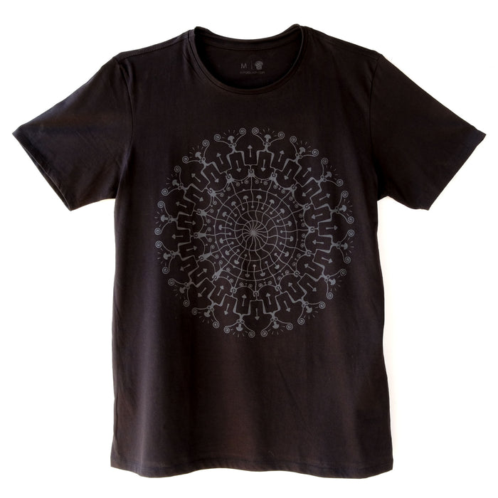 Men's Psychedelic Mushroom Mandala T-Shirt - Glow In Dark - symbolika