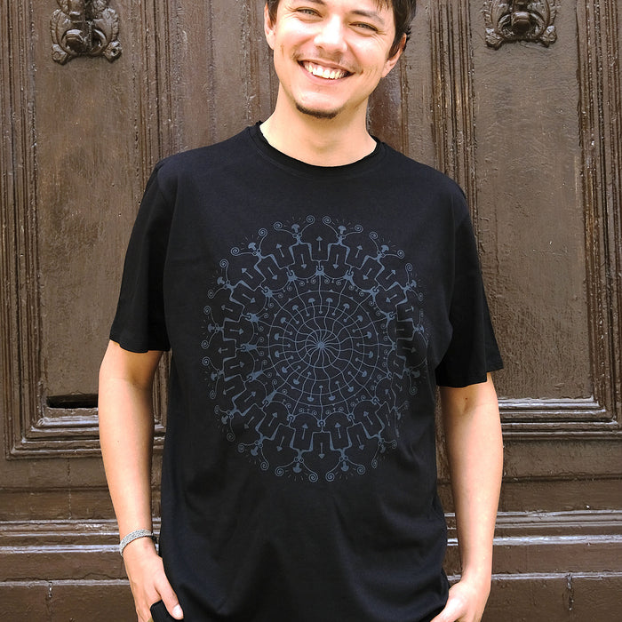 Men's Psychedelic Mushroom Mandala T-Shirt - Glow In Dark - symbolika