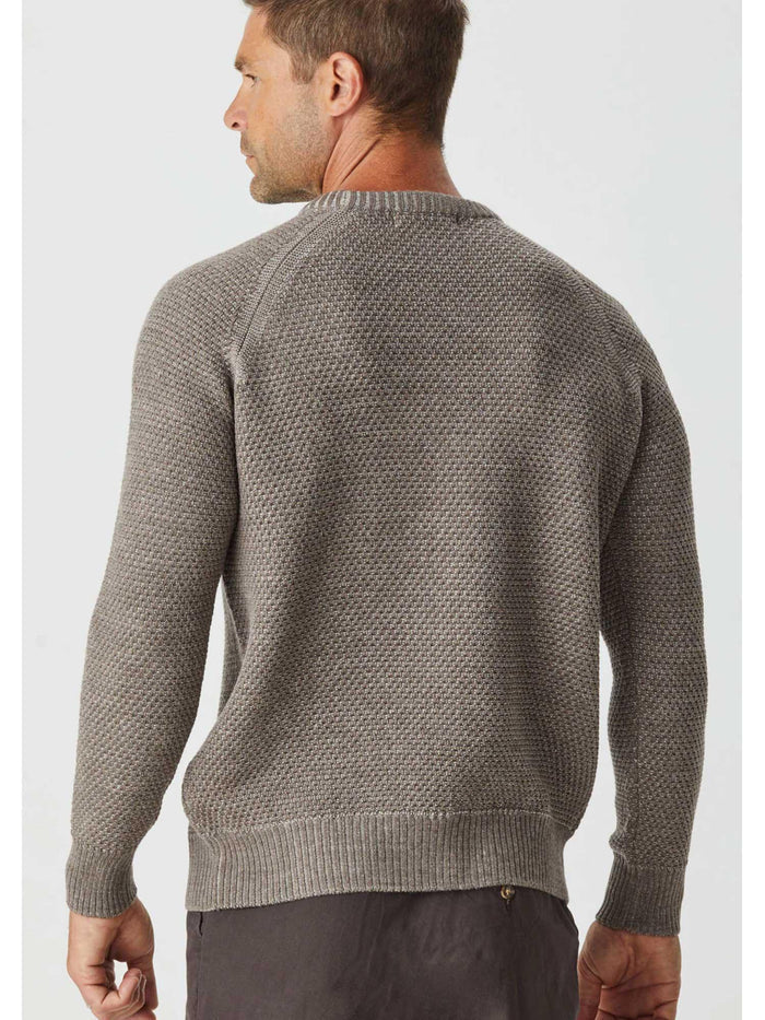 Merino Moss Stitch Crew - 2175Mo - Harrys for Menswear