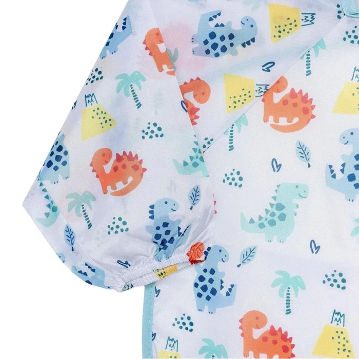 Messy Duck Long Sleeve Baby Coverall Bib - Dinosaur - ebebek