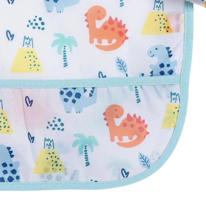 Messy Duck Long Sleeve Baby Coverall Bib - Dinosaur - ebebek
