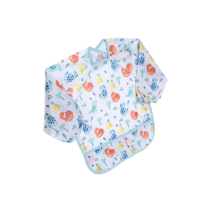 Messy Duck Long Sleeve Baby Coverall Bib - Dinosaur - ebebek