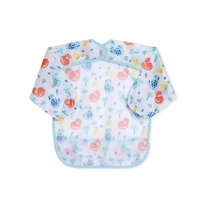 Messy Duck Long Sleeve Baby Coverall Bib - Dinosaur - ebebek