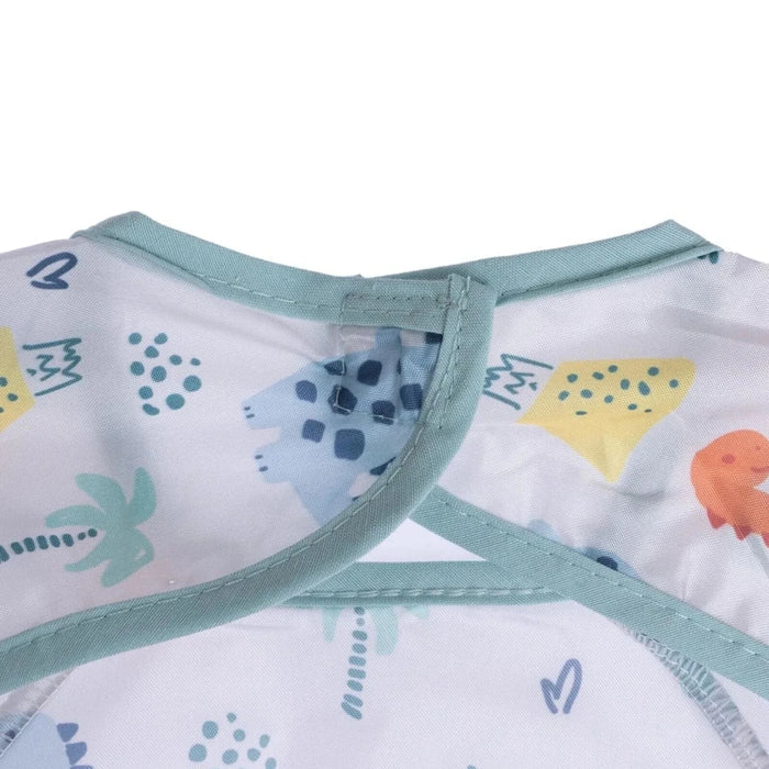 Messy Duck Long Sleeve Baby Coverall Bib - Dinosaur - ebebek