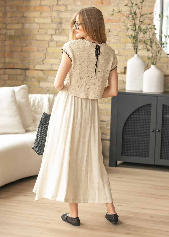 Mixed Media Knit Sweater Maxi Dress FF Dresses