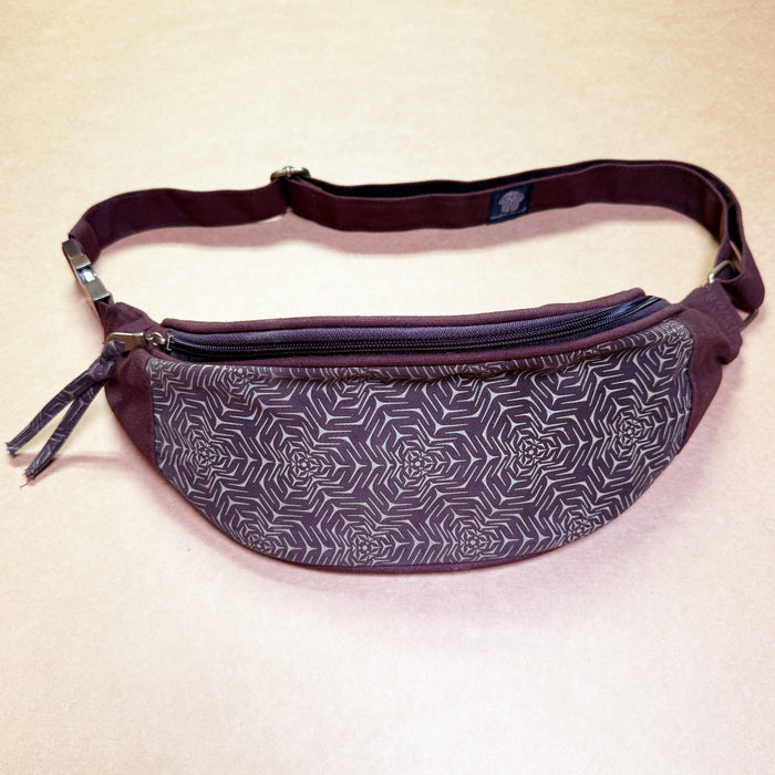 Molekula Gradient Fanny Pack — Molecular Pattern Art Fanny Pack - Detail Close-Up by Symbolika