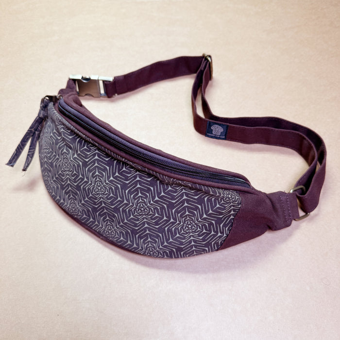 Molekula Gradient Fanny Pack — Molecular Pattern Art Fanny Pack - Back View by Symbolika