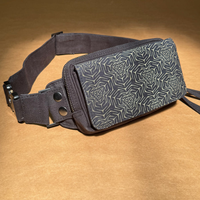 Molekula Gradient Waist Bag — Magnetic Lid & Tactical Buckle Waist Bag - Detail Close-Up by Symbolika