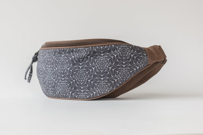Molekula Mono Fanny Pack - Grey Molecular Structure Art
