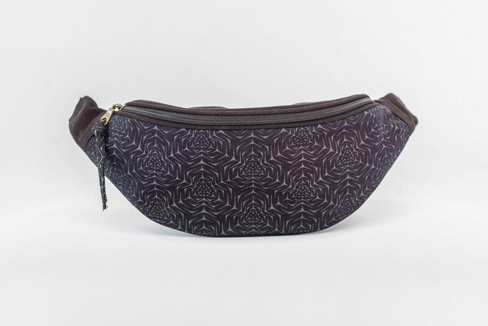 Molekula Mono Fanny Pack - Navy Blue Geometric Print