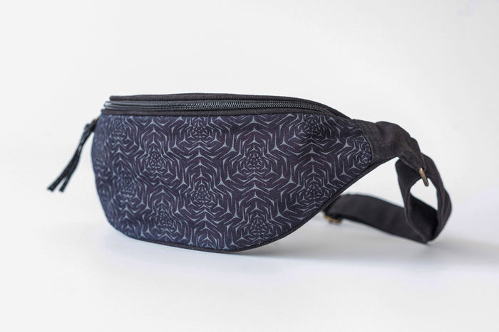 Molekula Mono Fanny Pack - Navy Blue Geometric Print