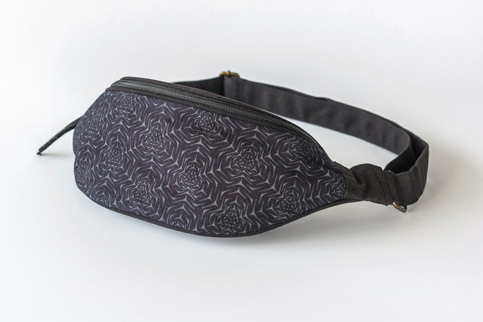 Molekula Mono Fanny Pack - Navy Blue Geometric Print