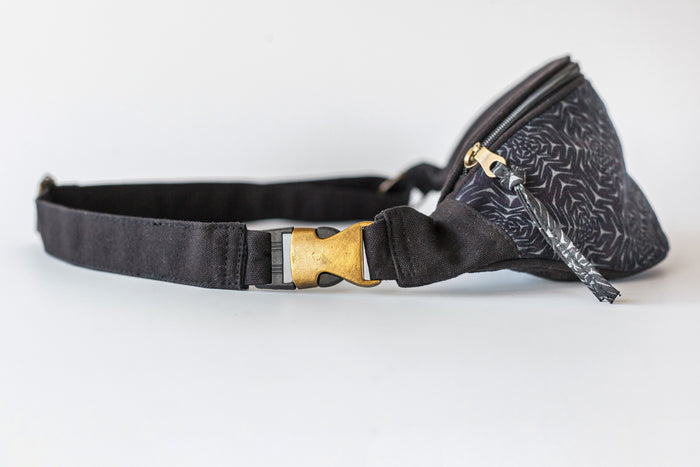 Molekula Mono Fanny Pack - Navy Blue Geometric Print