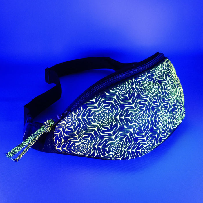 Molekula Mono Fanny Pack — Molecular Art Fanny Pack - Front View by Symbolika
