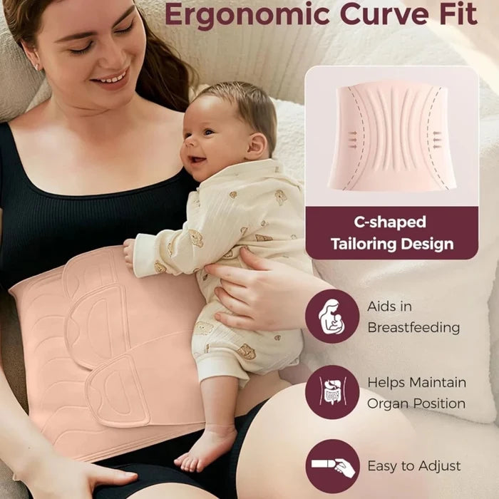 Momcozy Ergowrap Postpartum Belly Band Standard M - Oyster Pink - ebebek
