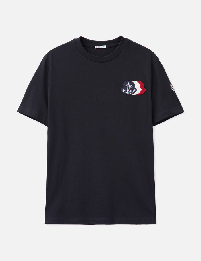 Moncler Tee Embroidered Tricolour Black