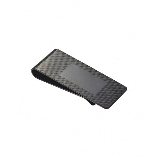 Money Clip, Black Ion Plated Stainless Steel, Rope Pattern