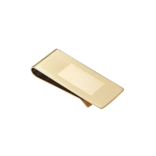 Money Clip, Gold Ion Plated Stainless Steel, Rope Pattern
