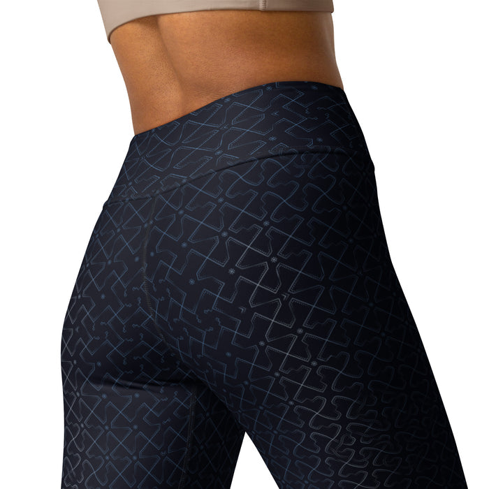 Moonlight Progressive Crosses Yoga Leggings - Building Sequence - symbolika