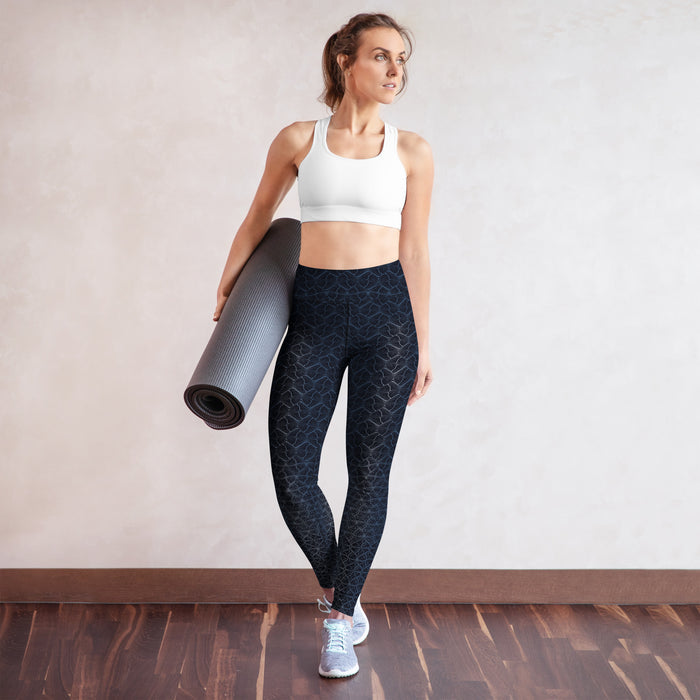 Moonlight Shipibo Butterfly Yoga Leggings - Pattern Transition - symbolika