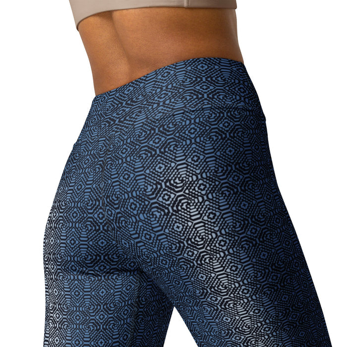 Moonlight Shipibo Sonido Yoga Leggings – Rhythmic Pattern Gradient - symbolika