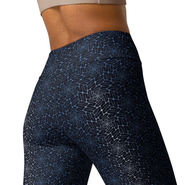 Moonlight Snaxagons Yoga Leggings – Flowing Hexagon Tessellation - symbolika