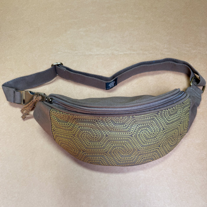 Morcels Gradient Fanny Pack — Mushroom Dotwork Art Fanny Pack - Front View by Symbolika