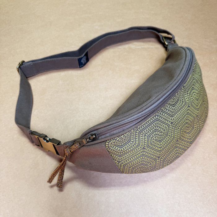 Morcels Gradient Fanny Pack — Mushroom Dotwork Art Fanny Pack - Back View by Symbolika