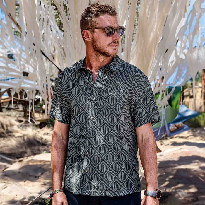 MORCELS Half Sleeve Button Up Shirt - symbolika