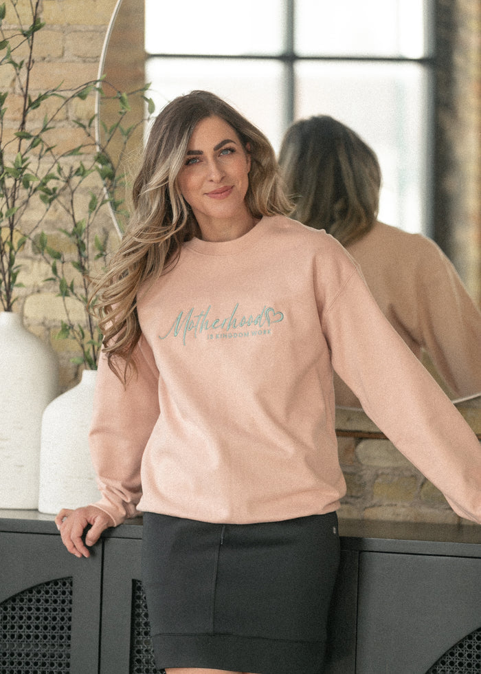 Motherhood Is Kingdom Work Sweatshirt FF Tops