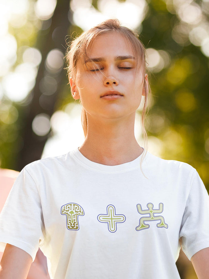 Mushroom Plus Party Short - Sleeve Women T-Shirt - White - Made to order - symbolika