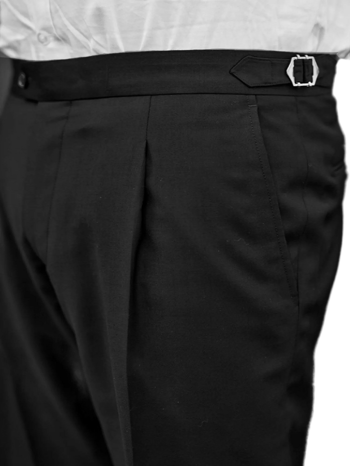 Nahum Pleated Slacks FW7 - Navy - Harrys for Menswear