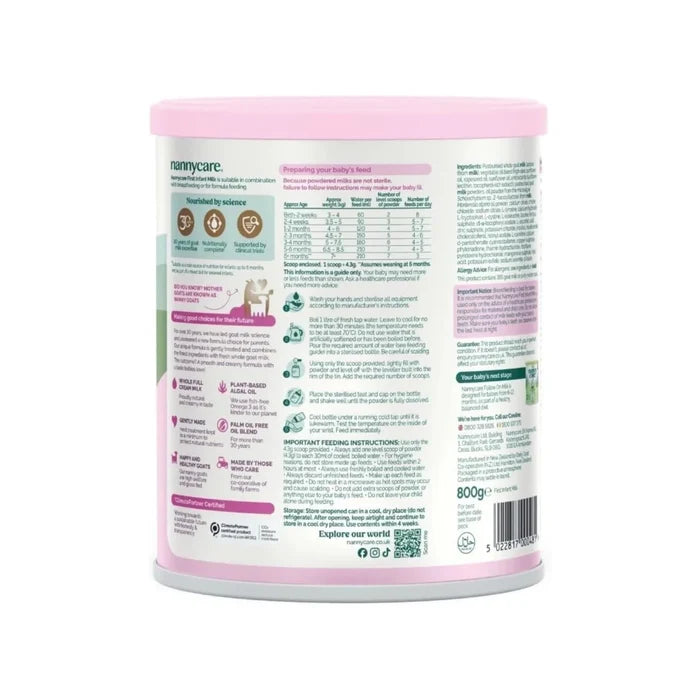 Nannycare Stage 1 Goat First Infant Goat Milk Formula 800g - ebebek