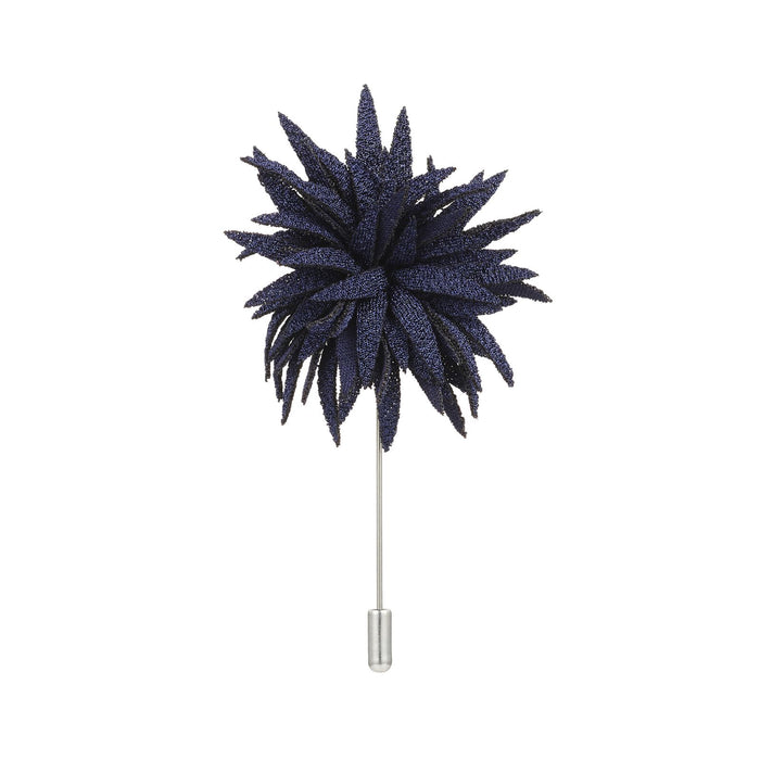 Navy Blue Flower Lapel Pin