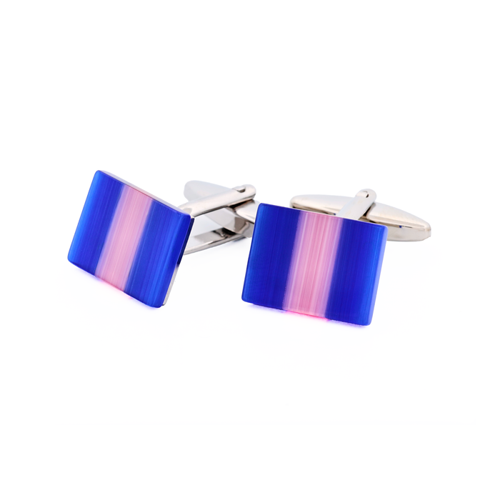 Navy Pink Cat's Eye Cufflinks