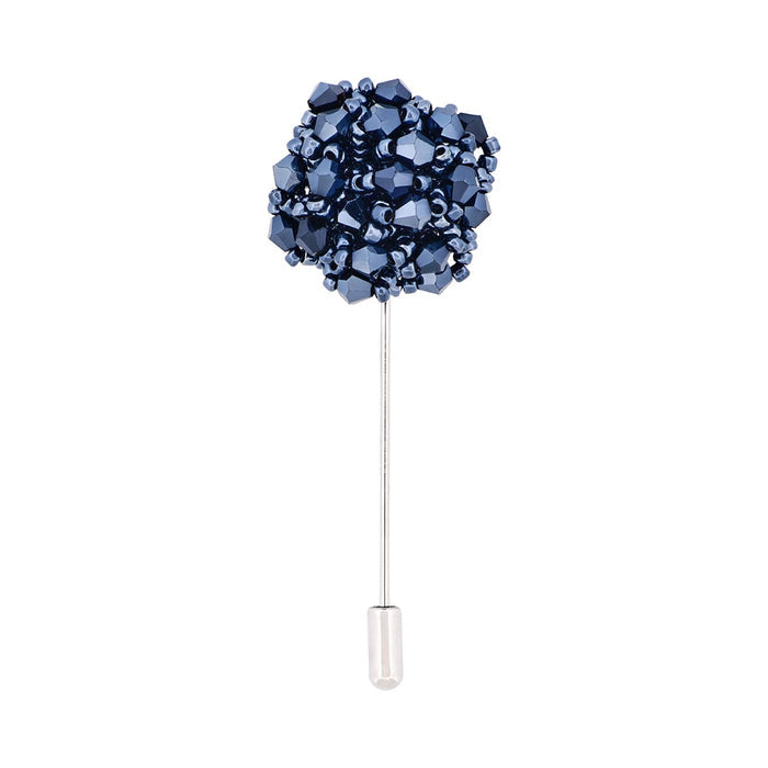 Navy/Black Floral Lapel Pin