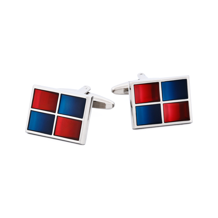 Navy/Red resin Cufflinks