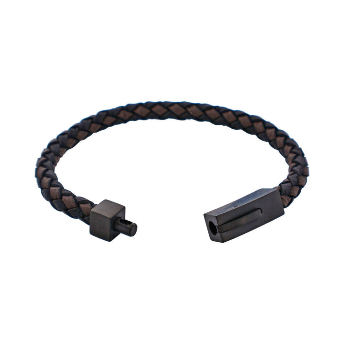 Nero & T.moro Italian Leather Stainless Steel Bracelet