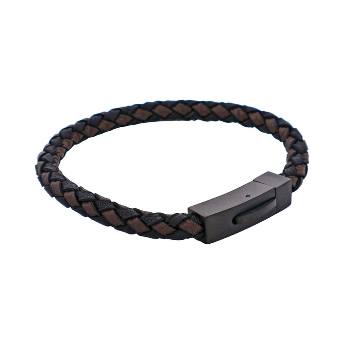 Nero & T.moro Italian Leather Stainless Steel Bracelet