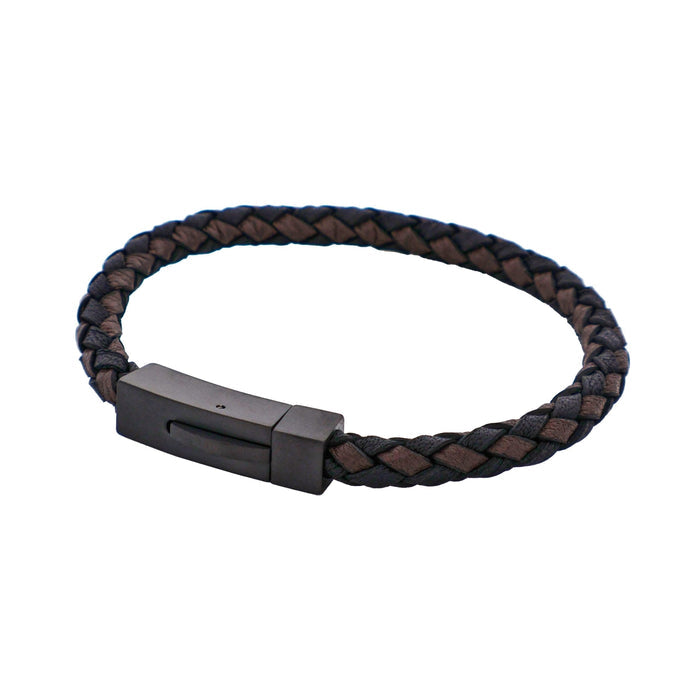 Nero & T.moro Italian Leather Stainless Steel Bracelet