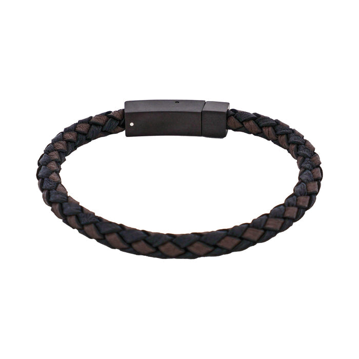 Nero & T.moro Italian Leather Stainless Steel Bracelet